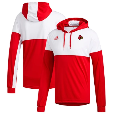 Men's adidas Red Louisville Cardinals Sideline Legend Shooter Pullover Hoodie