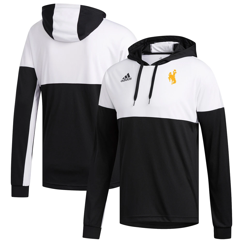 Men's adidas Black Wyoming Cowboys Sideline Legend Shooter Pullover Hoodie