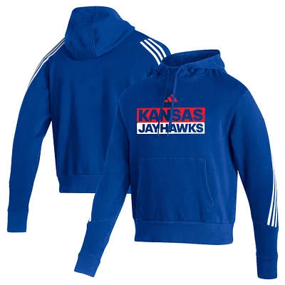 Men's adidas Royal Kansas Jayhawks Sideline Fashion Pullover Hoodie