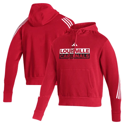 Men's adidas Red Louisville Cardinals Sideline Fashion Pullover Hoodie