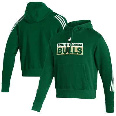 Men's adidas Green South Florida Bulls Sideline Fashion Pullover Hoodie