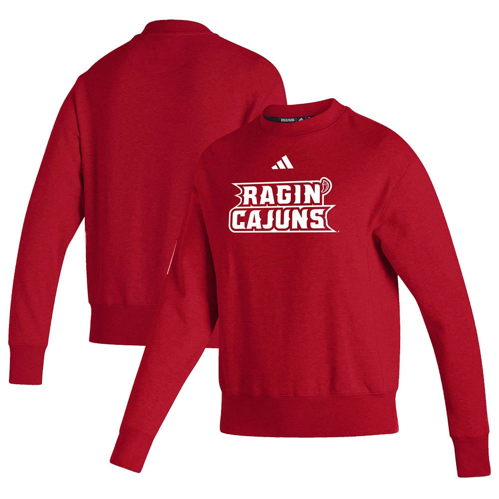 Women's adidas Cardinal Louisiana Ragin' Cajuns Sideline Premium Retro Crew Pullover