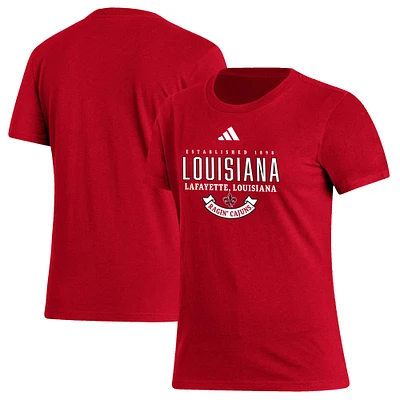 Women's adidas Cardinal Louisiana Ragin' Cajuns Sideline Fresh T-Shirt