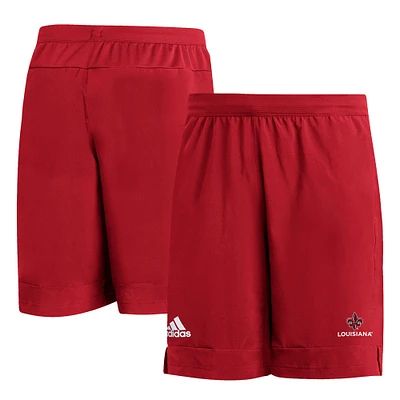 Men's adidas Cardinal Louisiana Ragin' Cajuns Sideline 9" Heat Ready Woven Shorts