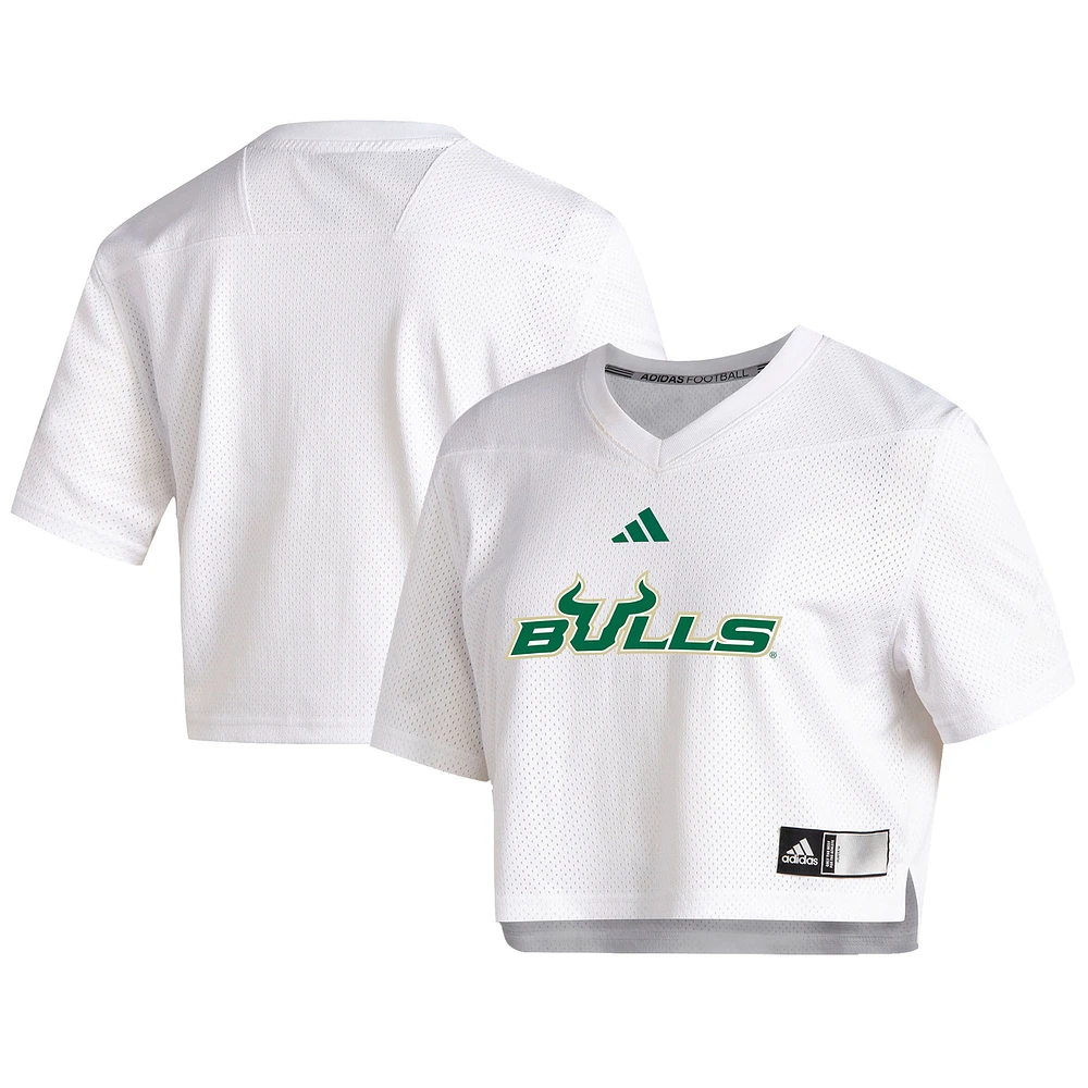 Women's adidas White South Florida Bulls Sideline Crop Jersey