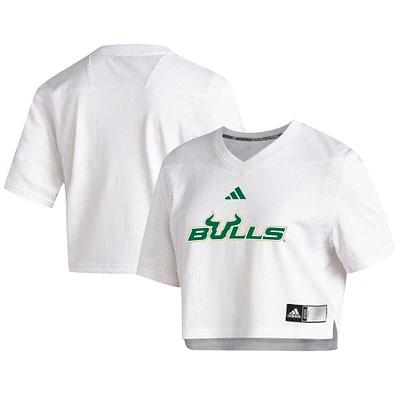 Women's adidas White South Florida Bulls Sideline Crop Jersey