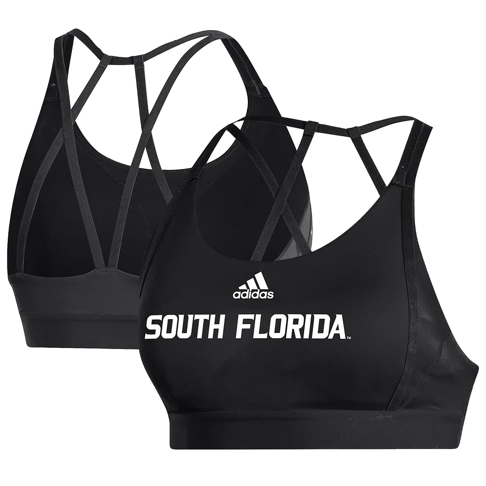 Women's adidas Black South Florida Bulls Sideline Ultimate Sports Bra