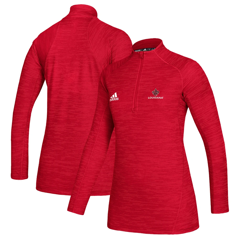 Women's adidas Cardinal Louisiana Ragin' Cajuns Sideline Game Mode Performance Quarter-Zip Pullover Top