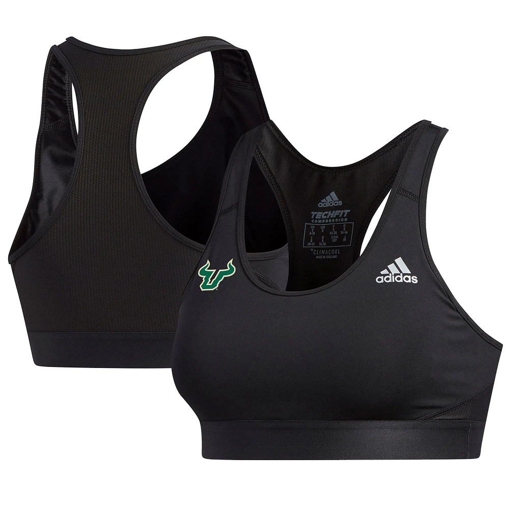 Women's adidas Black South Florida Bulls Sideline Alphaskin Sports Bra
