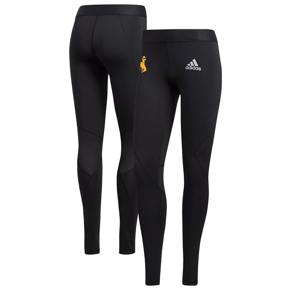 Women's adidas Black Wyoming Cowboys Sideline Alphaskin Long Tights