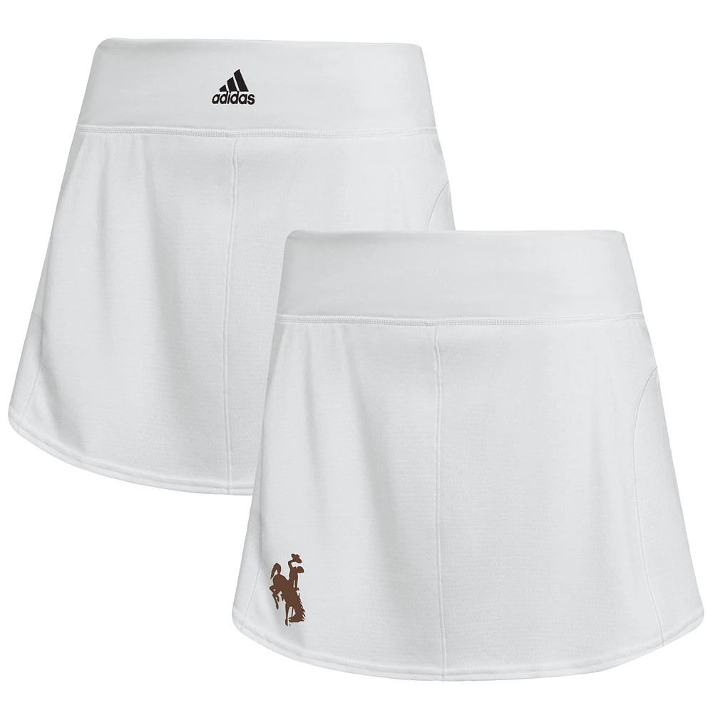 Women's adidas White Wyoming Cowboys Sideline Tennis Match Skirt