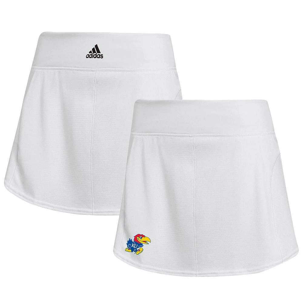 Women's adidas White Kansas Jayhawks Sideline Tennis Match Skirt