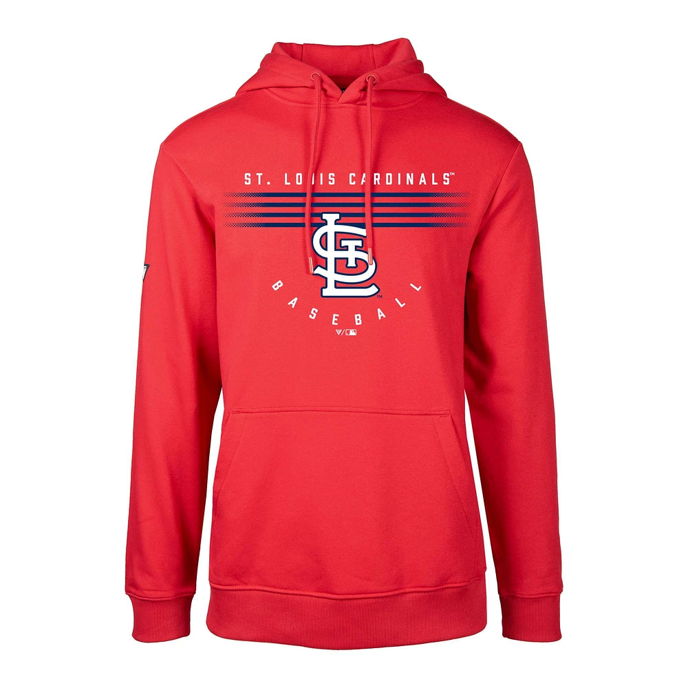 Men's Levelwear Red St. Louis Cardinals Podium Box Score Pullover Hoodie