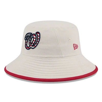 Men's New Era Khaki Washington Nationals 2024 Fourth of July Bucket Hat