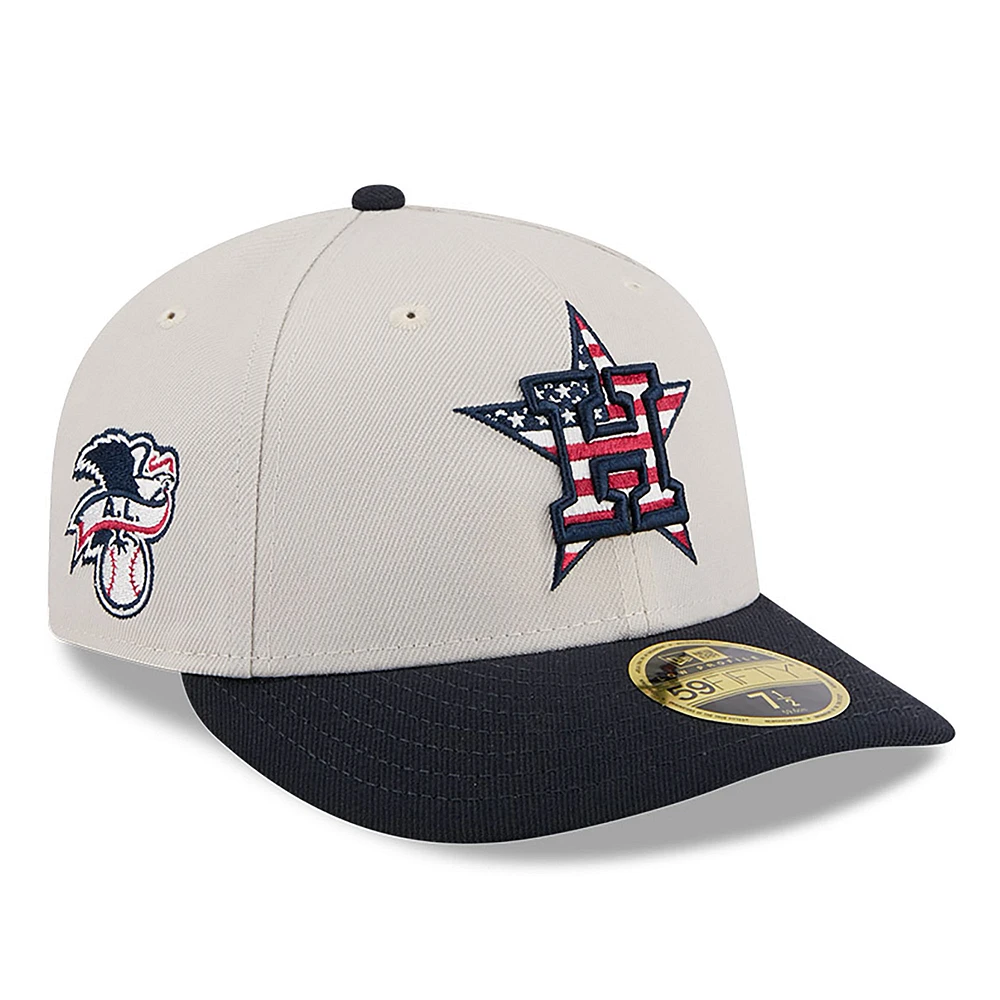 Men's New Era Khaki/Black Houston Astros 2024 Fourth of July Low Profile 59FIFTY Fitted Hat