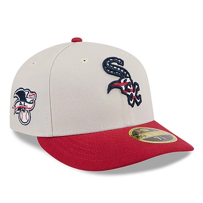 Men's New Era Khaki/Red Chicago White Sox 2024 Fourth of July Low Profile 59FIFTY Fitted Hat