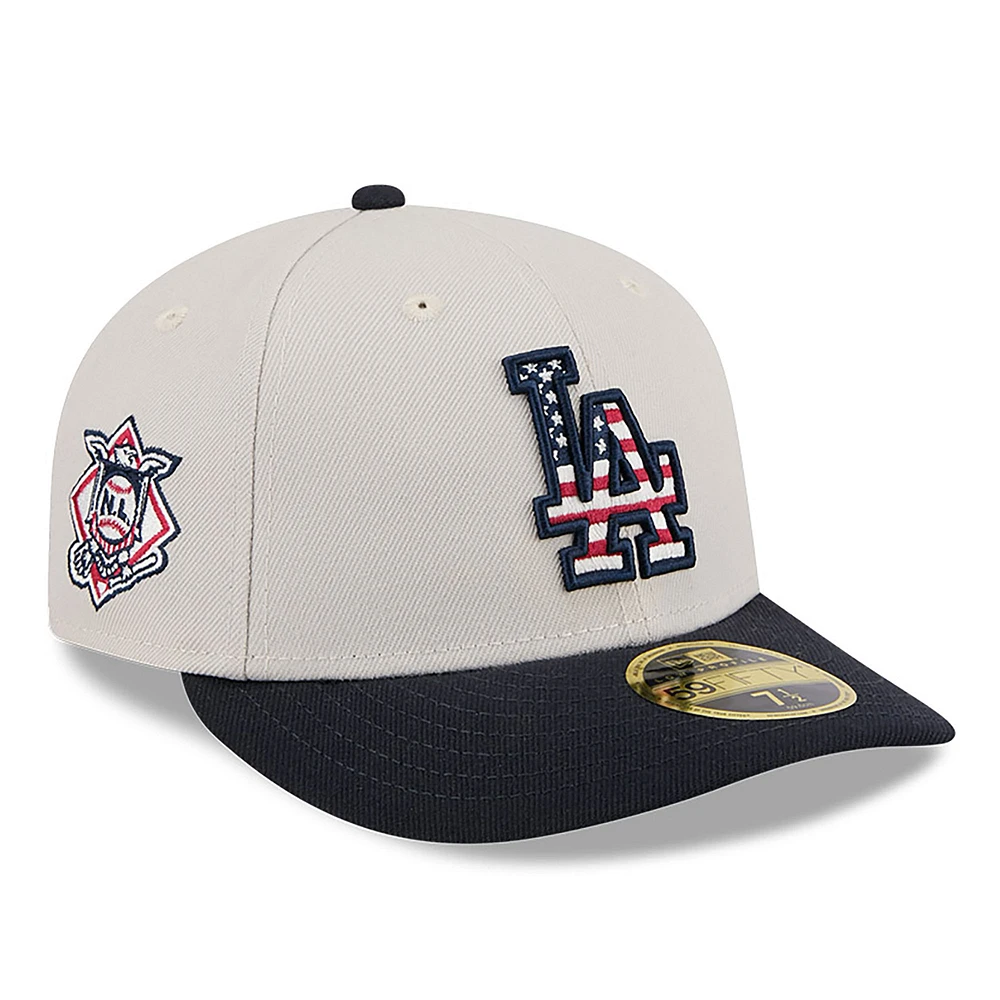 Men's New Era Khaki/Black Los Angeles Dodgers 2024 Fourth of July Low Profile 59FIFTY Fitted Hat