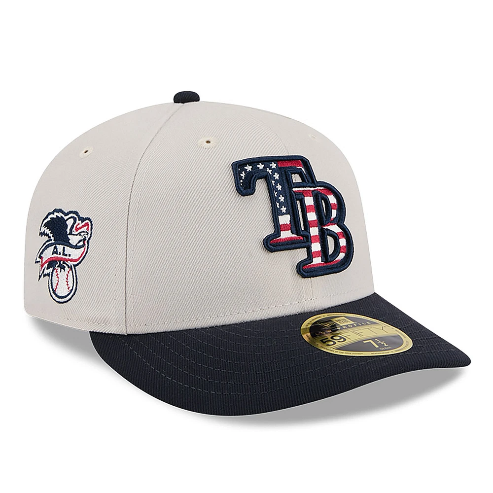 Men's New Era Khaki/Black Tampa Bay Rays 2024 Fourth of July Low Profile 59FIFTY Fitted Hat