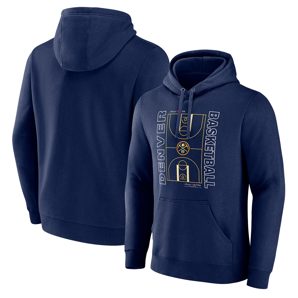 Men's Navy Denver Nuggets Michelob Ultra Full Court Pullover Hoodie