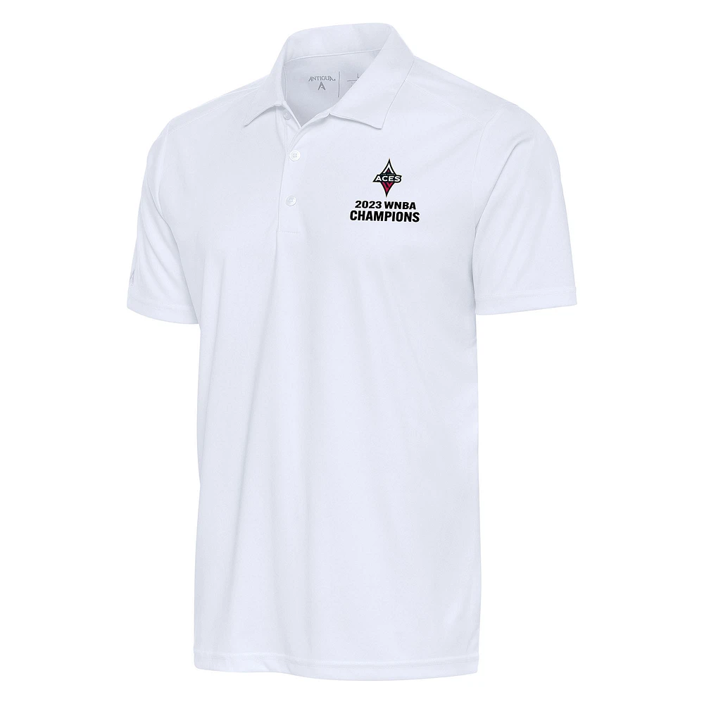 Men's Antigua White Las Vegas Aces 2023 WNBA Finals Champions Tribute Polo