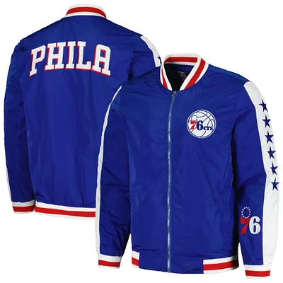 Men's JH Design Royal Philadelphia 76ers Full-Zip Bomber Jacket