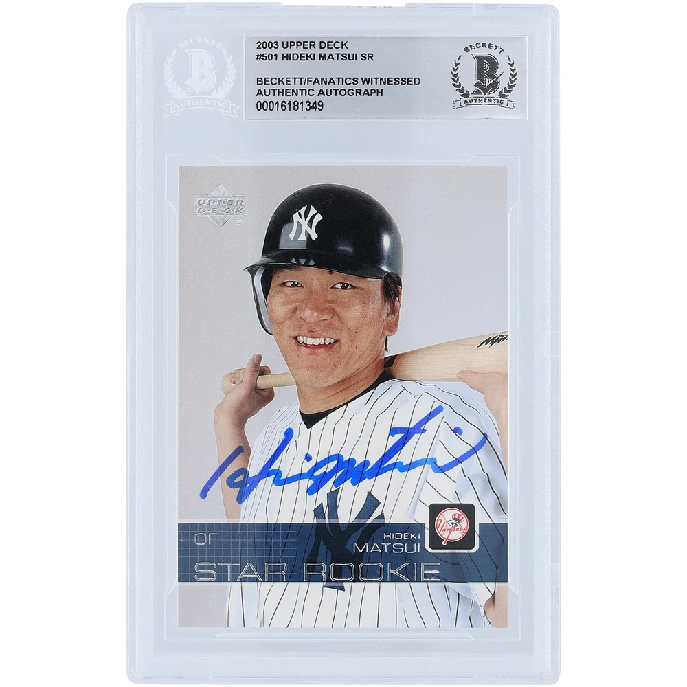 Hideki Matsui New York Yankees Autographed 2003 Upper Deck Series 2 #501 Beckett Fanatics Witnessed Authenticated Rookie Card