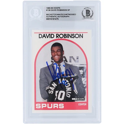 David Robinson San Antonio Spurs Autographed 1989-90 Hoops Series 1 #138 Beckett Fanatics Witnessed Authenticated Rookie Card