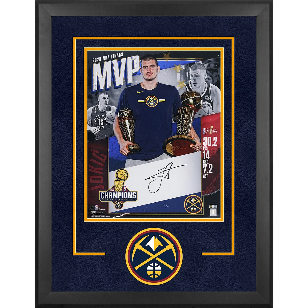 Nikola Jokic Denver Nuggets Autographed Deluxe Framed 16" x 20" 2023 NBA Finals MVP Collage
