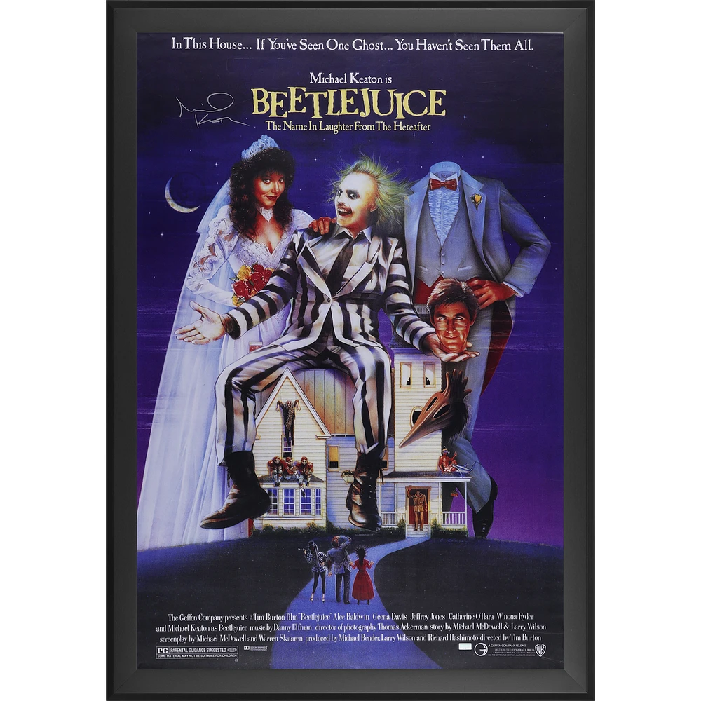 Michael Keaton Beetlejuice Autographed Framed 27" x 40" Movie Poster