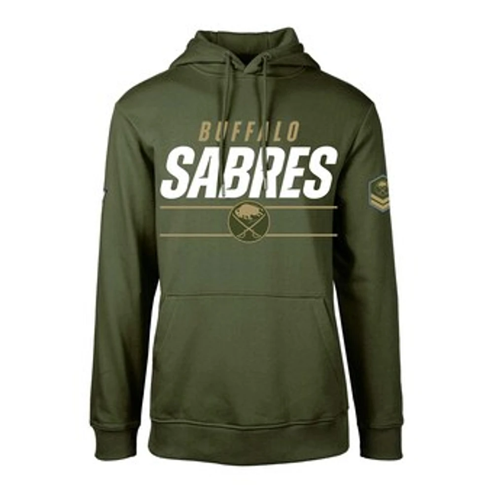 Men's Levelwear Olive Buffalo Sabres Delta Podium Fleece Pullover Hoodie