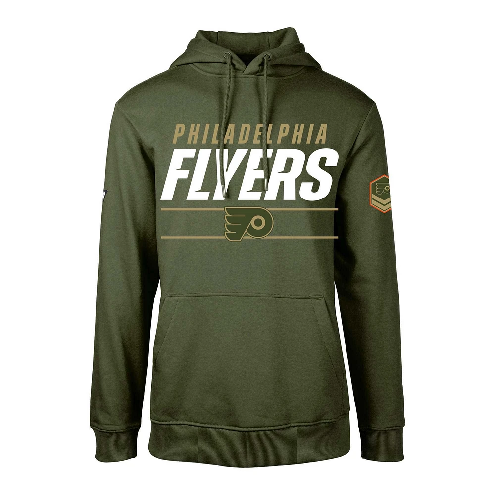 Men's Levelwear Olive Philadelphia Flyers Delta Podium Fleece Pullover Hoodie
