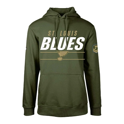 Men's Levelwear Olive St. Louis Blues Delta Podium Fleece Pullover Hoodie
