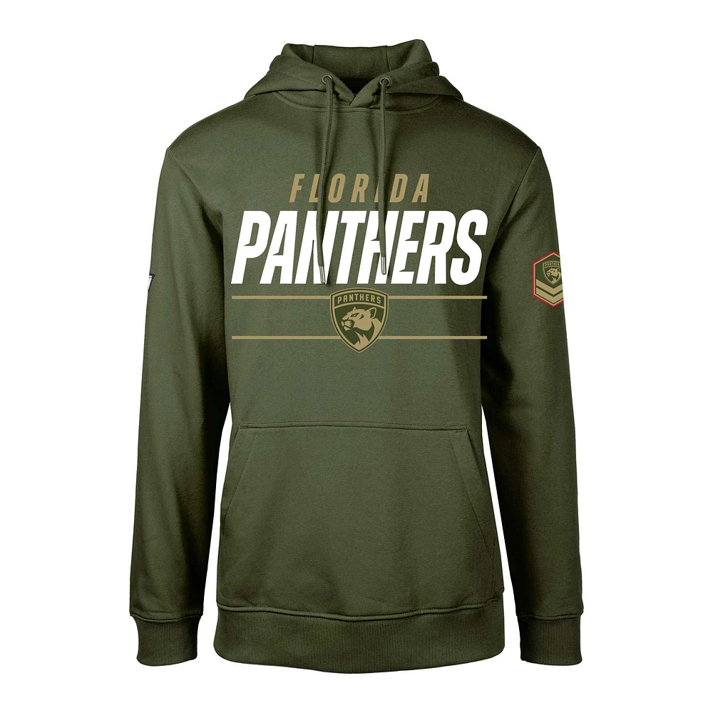 Men's Levelwear Olive Florida Panthers Delta Podium Fleece Pullover Hoodie
