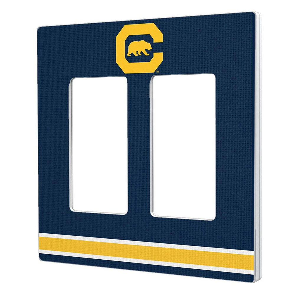 Keyscaper Cal Bears Stripe Design Double Rocker Lightswitch Plate