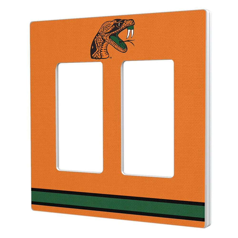 Keyscaper Florida A&M Rattlers Stripe Design Double Rocker Lightswitch Plate