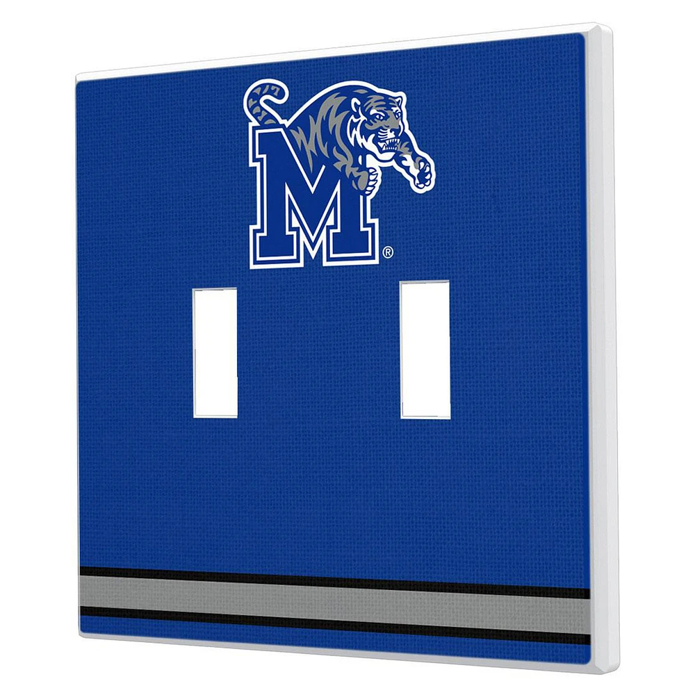 Keyscaper Memphis Tigers Stripe Design Double Toggle Lightswitch Plate