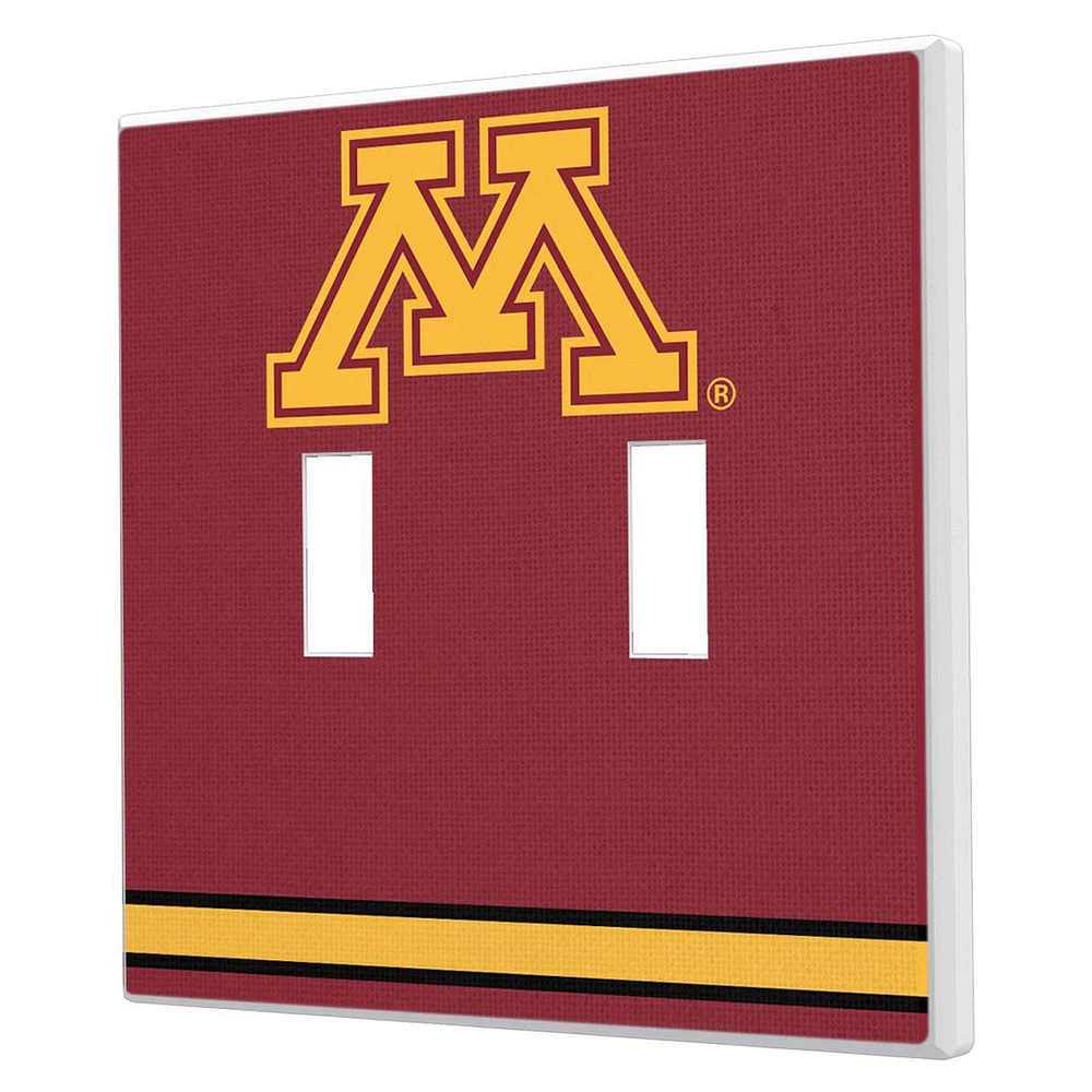 Keyscaper Minnesota Golden Gophers Stripe Design Double Toggle Lightswitch Plate