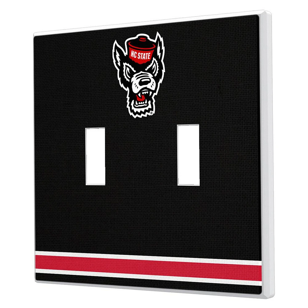 Keyscaper NC State Wolfpack Stripe Design Double Toggle Lightswitch Plate