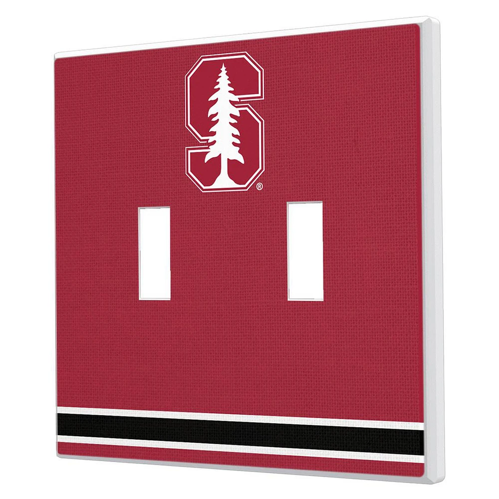 Keyscaper Stanford Cardinal Stripe Design Double Toggle Lightswitch Plate