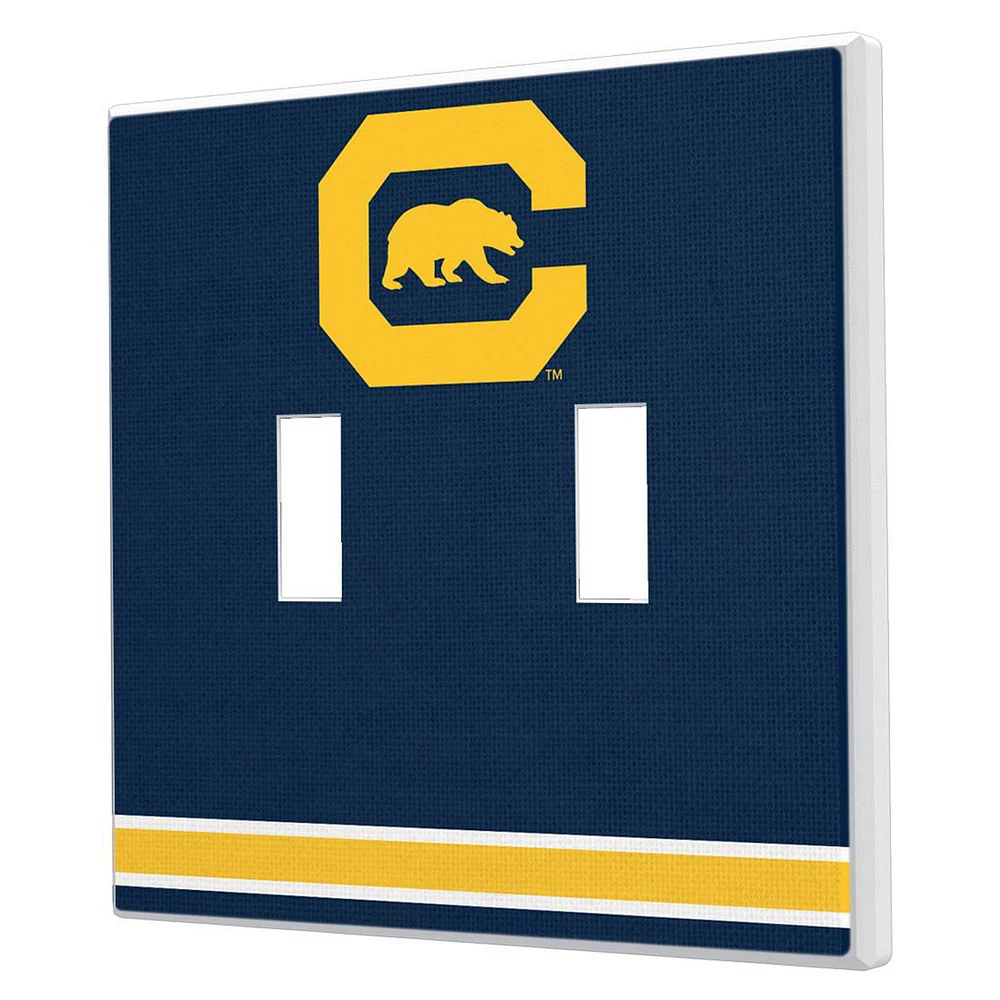 Keyscaper Cal Bears Stripe Design Double Toggle Lightswitch Plate