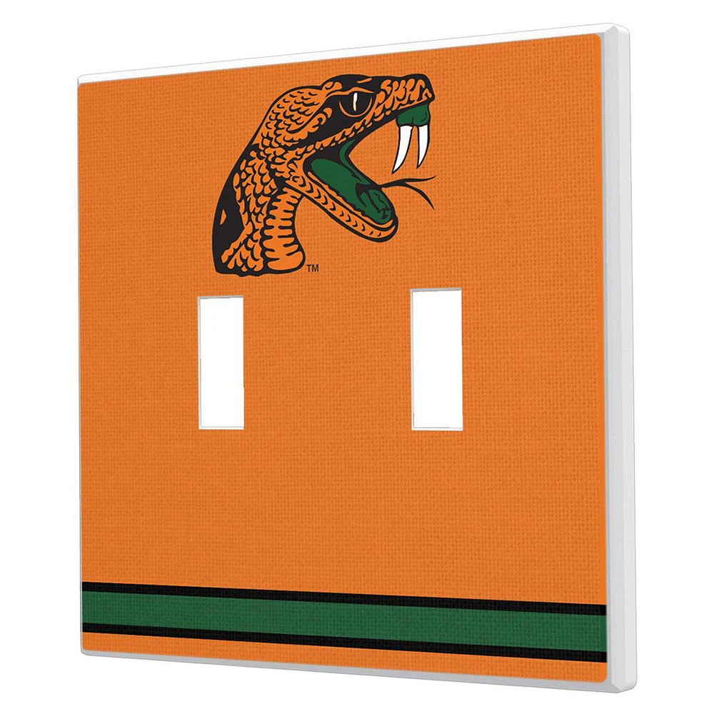 Keyscaper Florida A&M Rattlers Stripe Design Double Toggle Lightswitch Plate