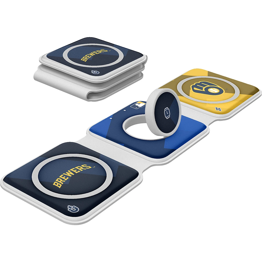 Keyscaper Milwaukee Brewers 3-in-1 Foldable Charger