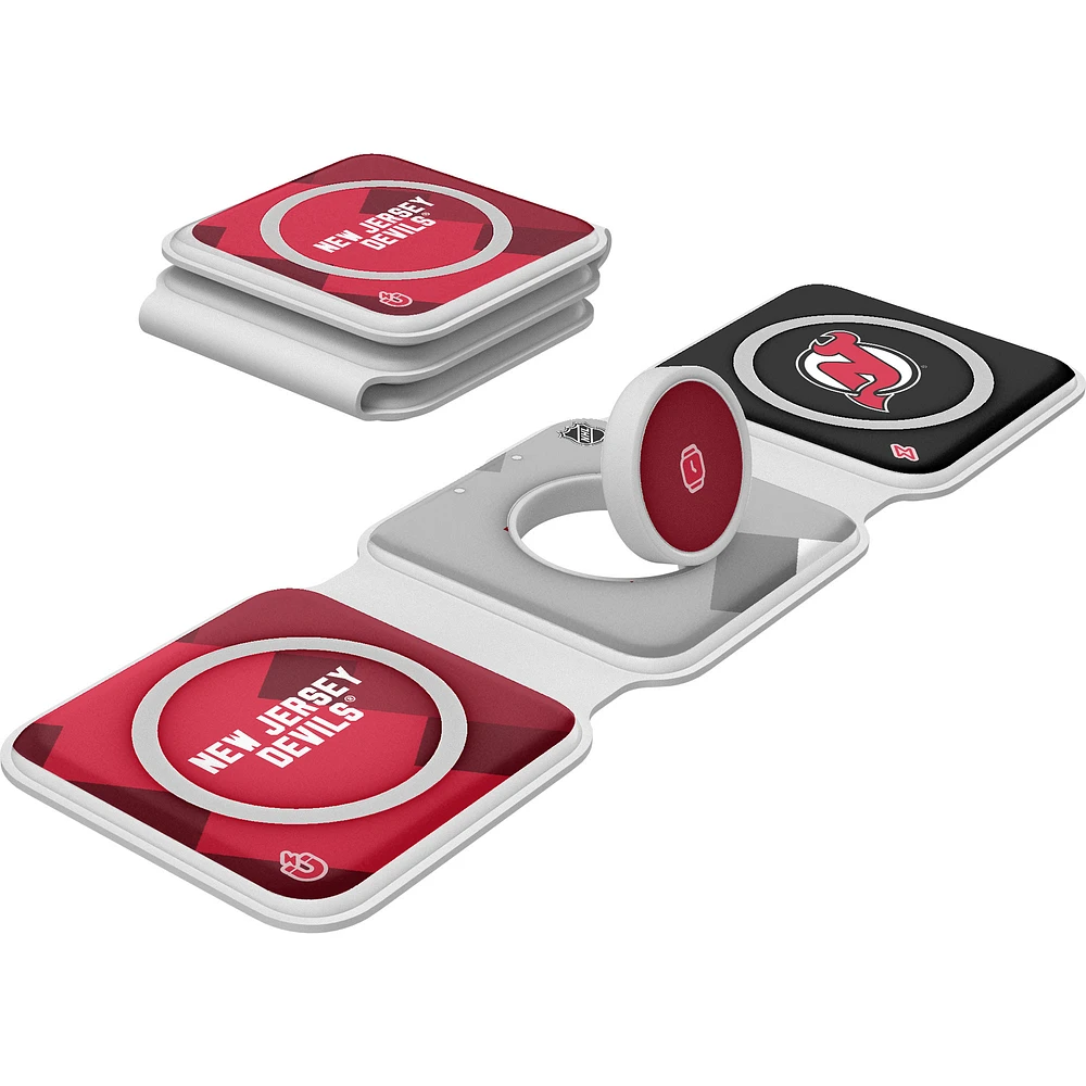 Keyscaper New Jersey Devils 3-in-1 Foldable Charger