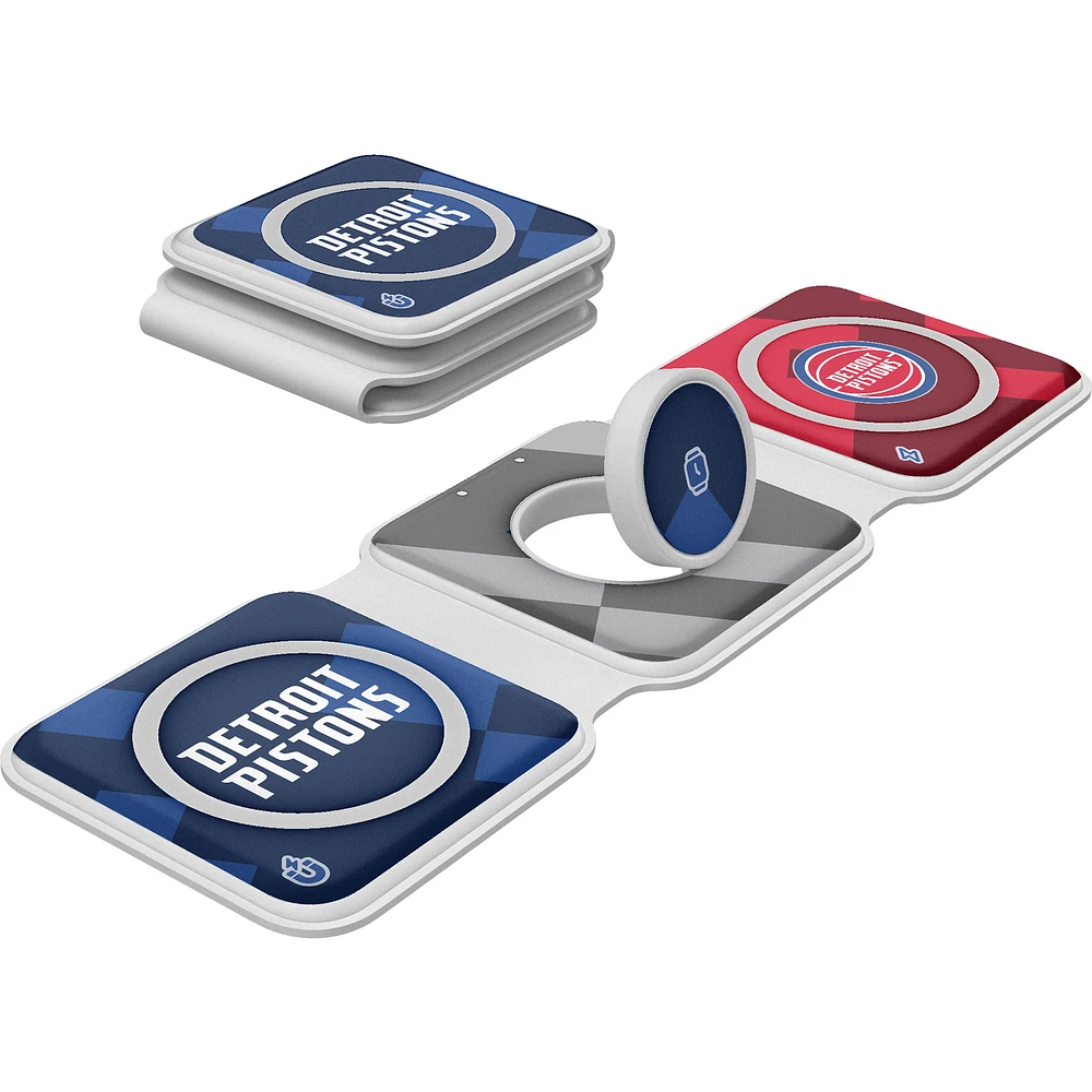 Keyscaper Detroit Pistons 3-in-1 Foldable Charger