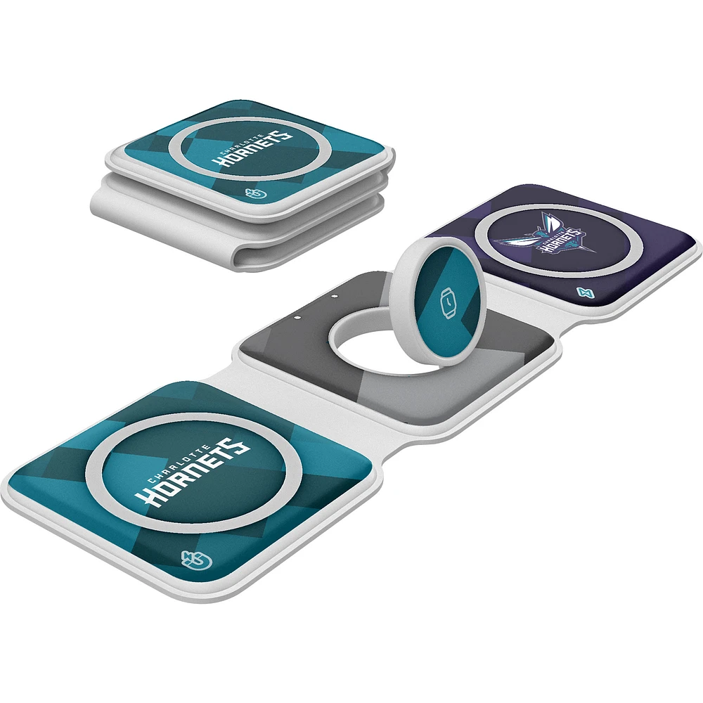 Keyscaper Charlotte Hornets 3-in-1 Foldable Charger