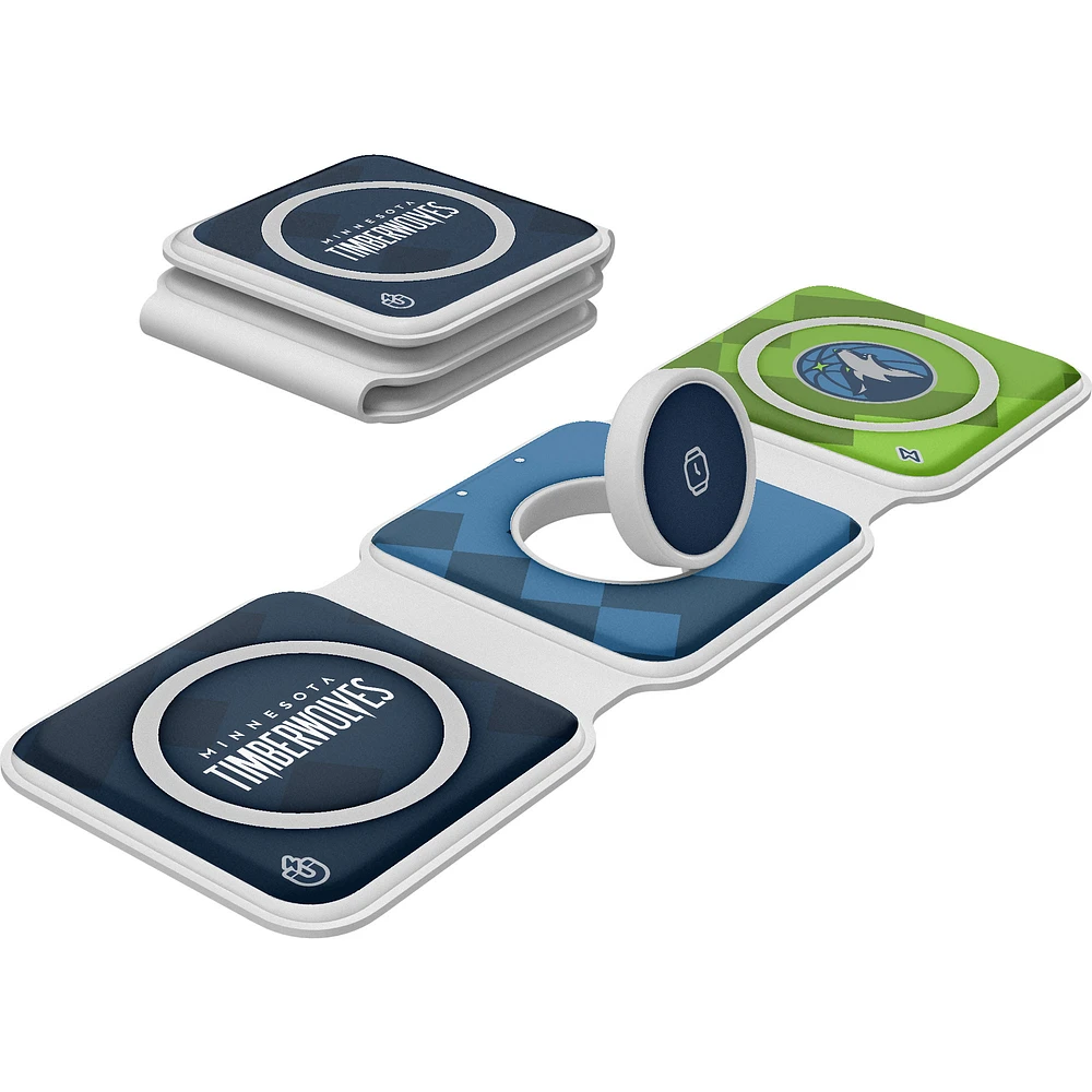 Keyscaper Minnesota Timberwolves 3-in-1 Foldable Charger