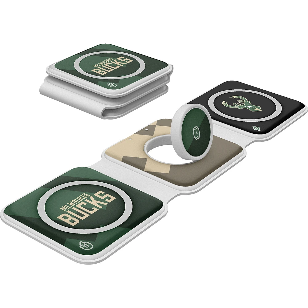 Keyscaper Milwaukee Bucks 3-in-1 Foldable Charger