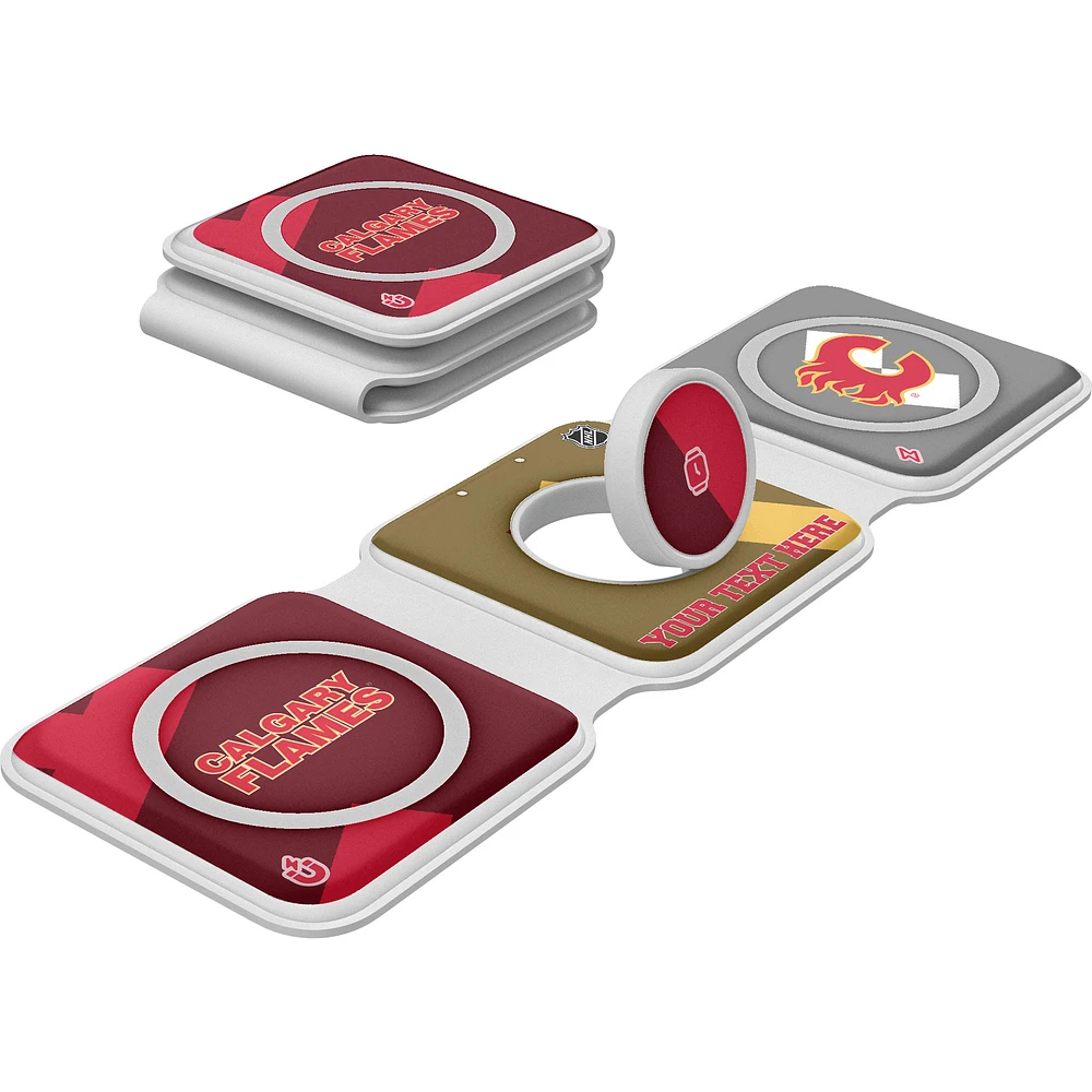 Keyscaper Calgary Flames Personalized 3-in-1 Foldable Charger
