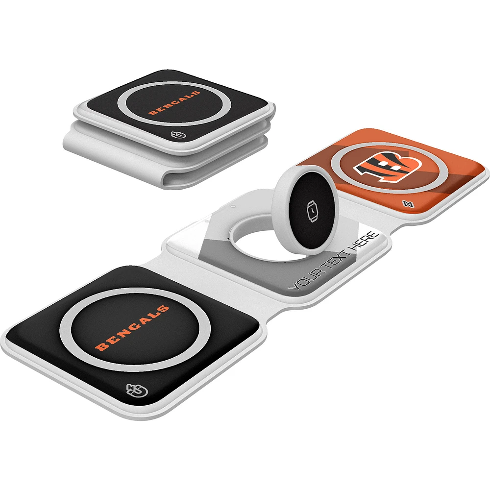 Keyscaper Cincinnati Bengals Personalized 3-in-1 Foldable Charger