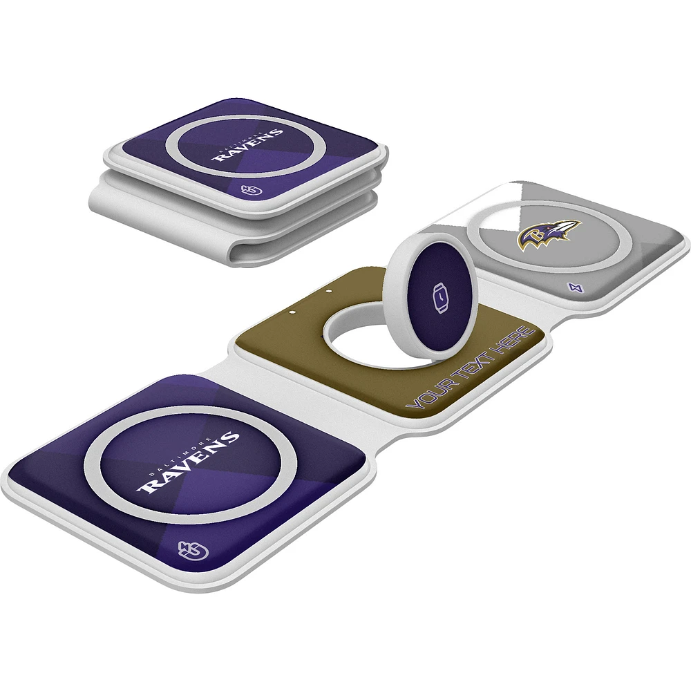 Keyscaper Baltimore Ravens Personalized 3-in-1 Foldable Charger